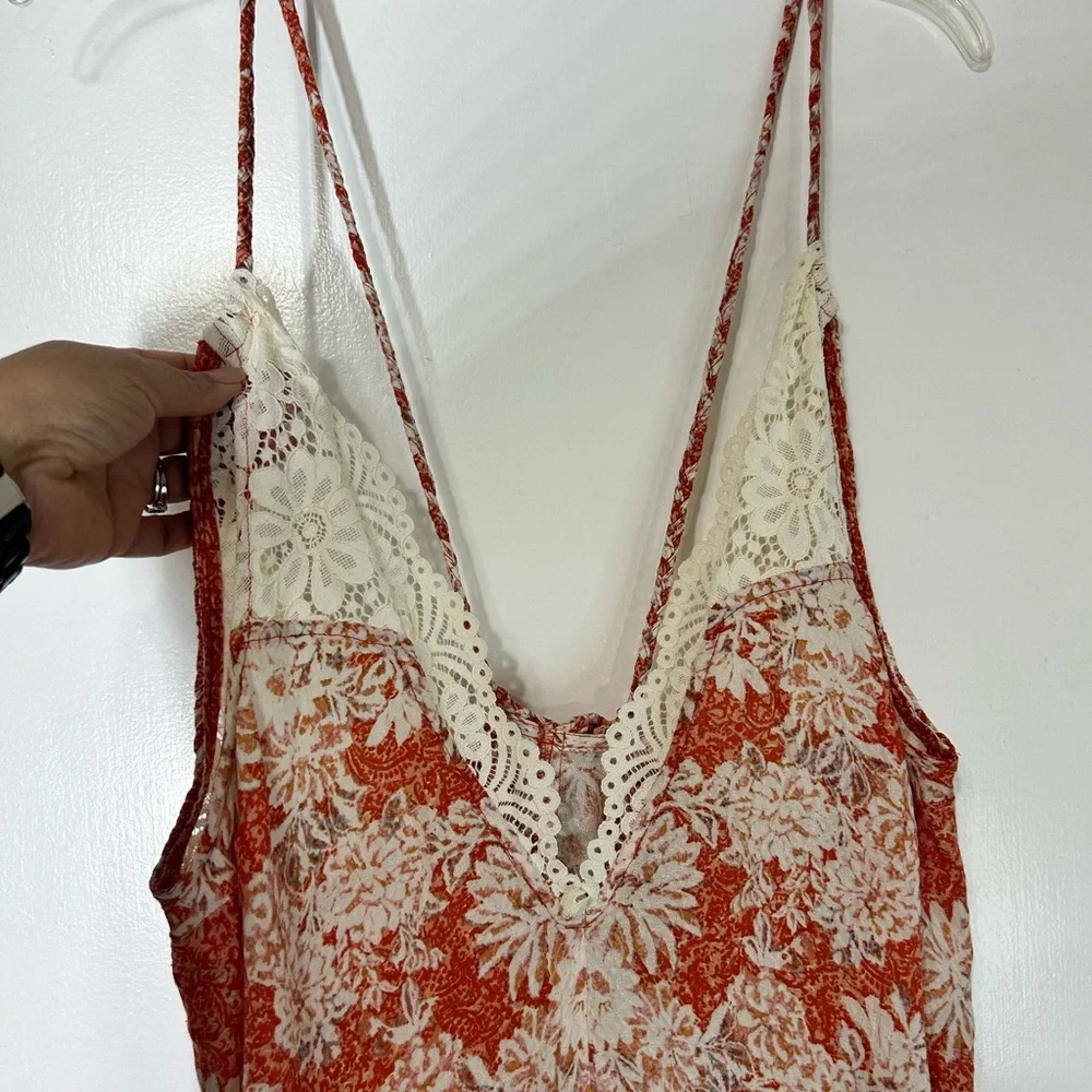 Free People Intimately Free Floral Morning Sun Lace-Trim Slip Mini Dress Size S - Picture 4 of 13